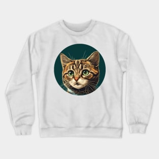 Ew People Retro Cat Funny Vintage Introvert Crewneck Sweatshirt